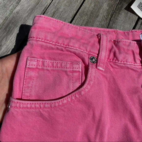 💗 ZARA PINK HIGH WAIST CLASSIC MOM JEAN SHORTS! - Picture 8 of 13